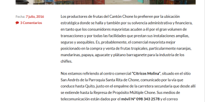 Cítricos Molina es una empresa dedicada a la producción