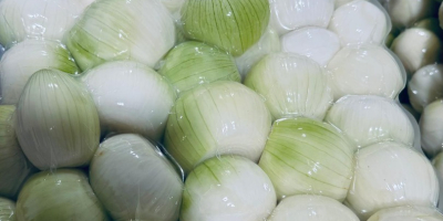 1. Cebollas frescas peladas - blancas y rojas -