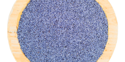Semillas de amapola azul a la venta. Envasadas en
