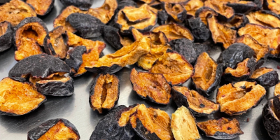 Ofrecemos trozos de ciruela liofilizados, producidos por una empresa