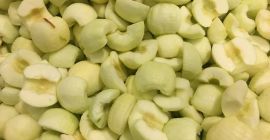 Venderé manzana pelada, enjuagada en una solución de vitamina