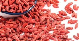 La baya silvestre de Goji negra seca con baya