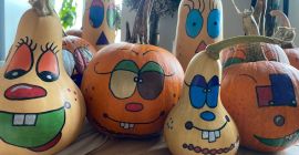 Venderé calabazas pintadas como en la imagen, varios tamaños,