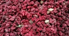 Prensado de frambuesa congelada, precio 4,2 EUR/kg, envase: bolsa