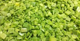 Vendo pimientos verdes, congelados en cubos, 10mmx10mm, clase 1.