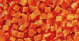 We offer large quantities of frozen diced carrots. Moq
