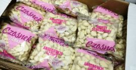 ajo pelado, empaques desde 500g hasta 10 kg, certificado,