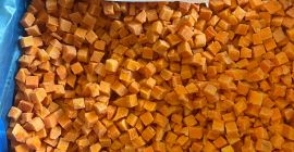 Cubos de zanahoria congelados de primera calidad 10*10
