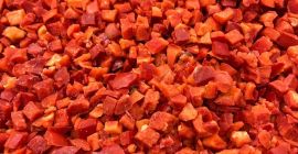 Papryka czerwona mrożona; kostka 10x10, klasa 1